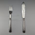 Circa 1865 British antique sterling silver handle fish cutlery pair JB